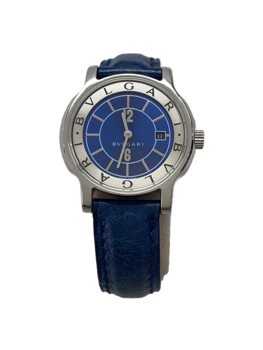 Other - 【中古】BVLGARI◆クォーツ腕時計/アナログ/レザー/BLU/BLU/ST 29 S【服飾雑貨他】