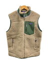 【中古】patagonia◆フリースベスト/XL/ポリエステル/BEG/無地/23048FA24【メンズウェア】