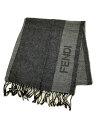 【中古】FENDI◆マフラー/ウール/GRY/メンズ【服飾雑貨他】
