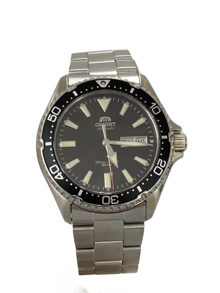 【中古】ORIENT◆自動巻腕時計/アナログ/ステンレス/BLK/SLV/F692-UAA0【服飾雑貨他】