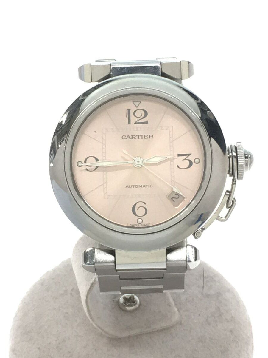 【中古】Cartier◆カルティエ/2324/パシャC/自動巻腕時計/日差+4/アナログ/ステンレス/ピンク/シルバー【服飾雑貨他】