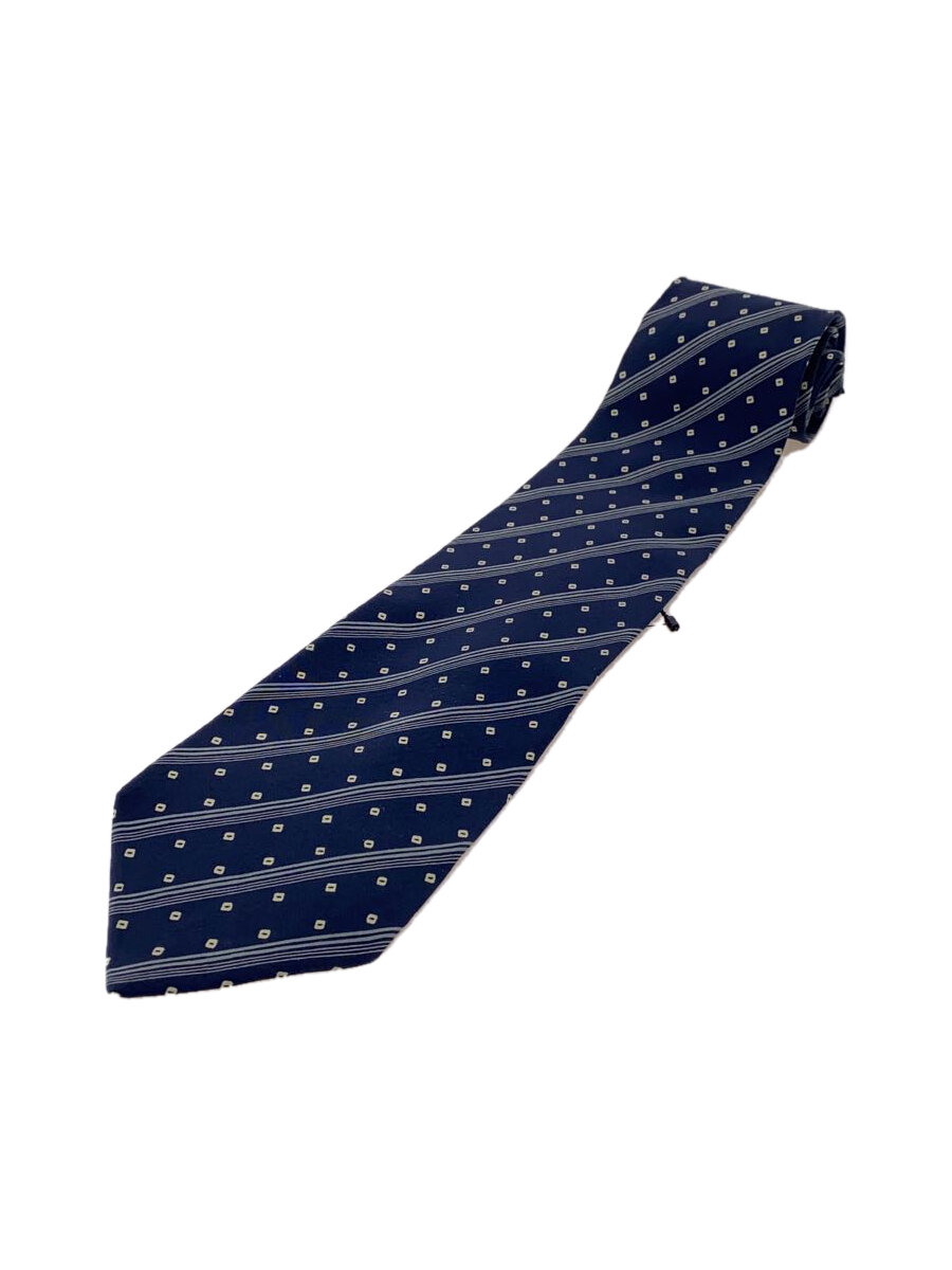 【中古】GIORGIO ARMANI◆ネクタイ/シルク/BLU/総柄/メンズ【服飾雑貨他】