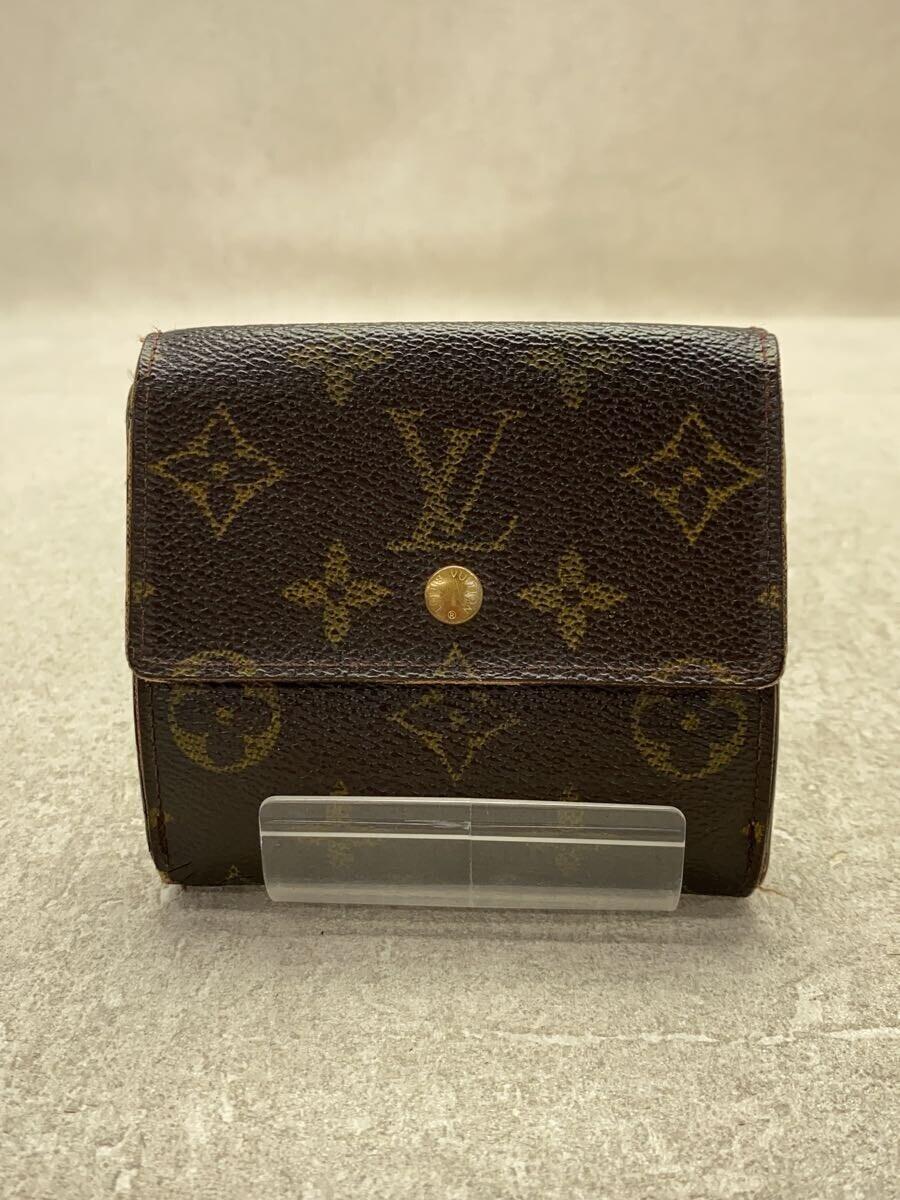 【中古】LOUIS VUITTON◆ポルト・モネ・ビエ・カルト・クレディ_モノグラム・キャンバス_BRW/PVC/BRW/総柄/メンズ【服飾雑貨他】