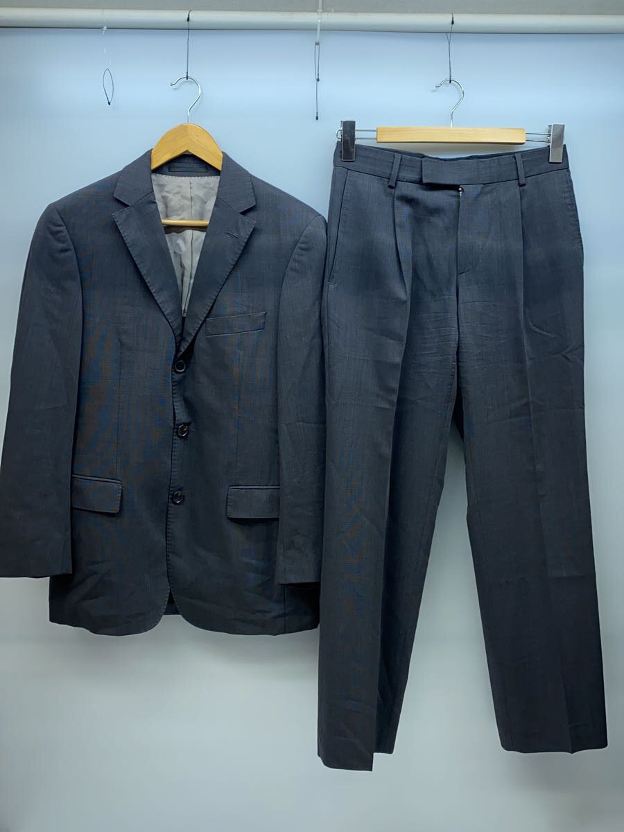 【中古】HUGO BOSS◆SUPER 100/スーツ/テーラードジャケット/スラックスパンツ/セットアップ/ウール/GRY/22-0602//【メンズウェア】