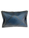 【中古】BOTTEGA VENETA◆セカンドバッグ/レザー/BLK/パンチングクラッチバッグ/カーフ【バッグ】