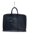 【中古】LOUIS VUITTON◆ポルト・ドキュマン・ヴォワヤージュ_ダミエ・アンフィニ_BLK/レザー/ブラック【バッグ】