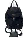 【中古】PRADA◆三角ロゴ/デイパック/リュック/ナイロン/BLK/紐 ホツレ有/B6677F【バッグ】