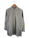 【中古】グランパシャツ/40/コットン/BLU/チェック/ネップ【メンズウェア】(4)