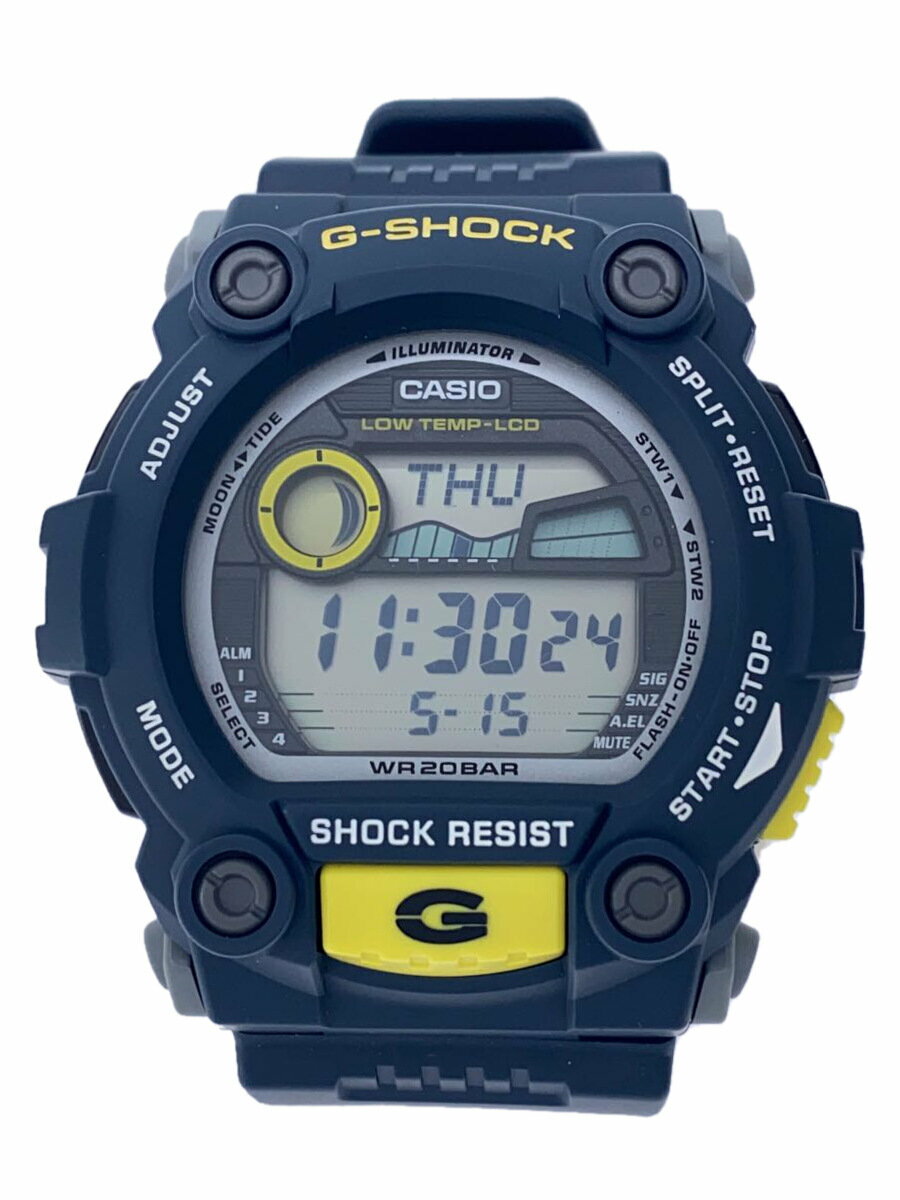 【中古】CASIO◆クォーツ腕時計・G-SHOCK/デジタル/NVY【服飾雑貨他】