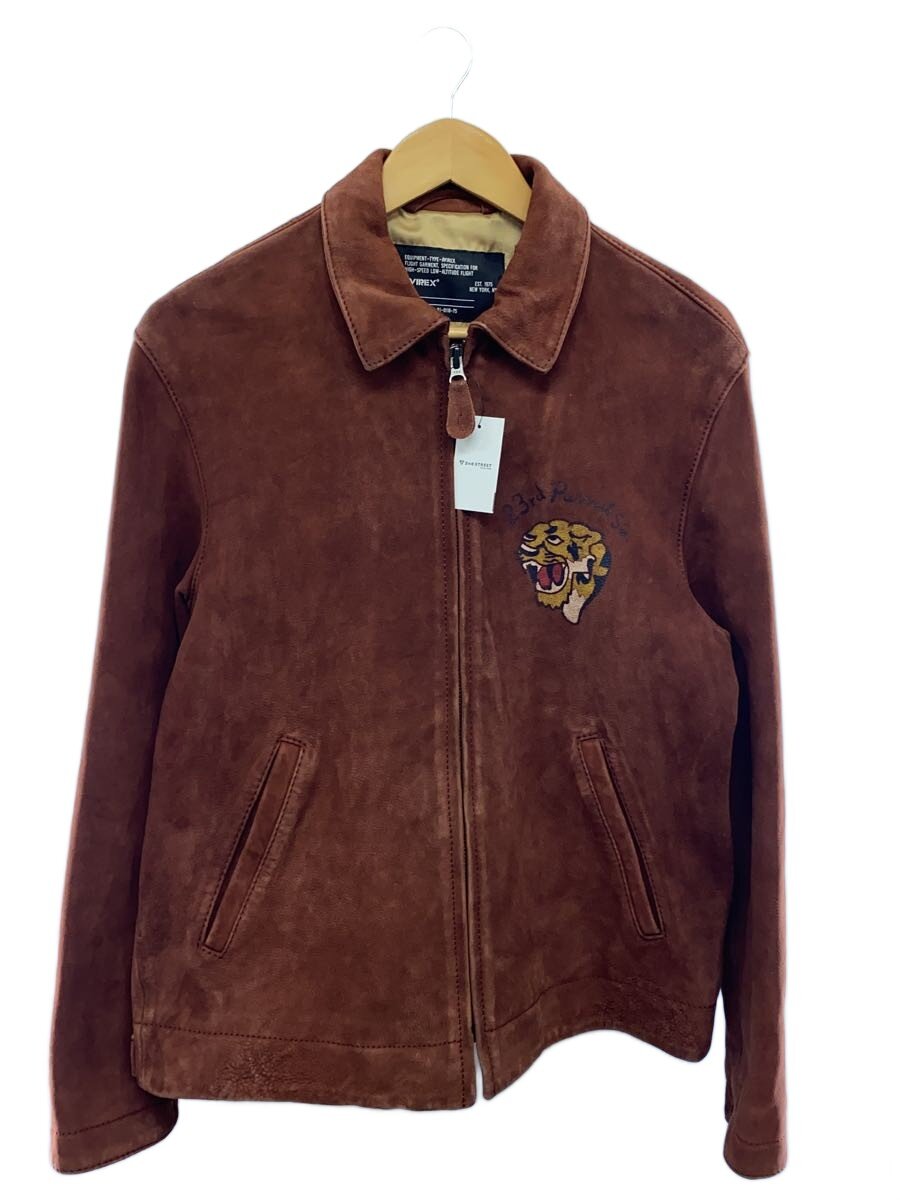 AVIREX◆AGED SUEDE SOUVENIR JACKET/L/スウェード/羊皮/BRW/783-4250008