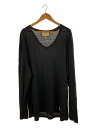 【中古】GUCCI◆長袖Tシャツ/3L/リネン/BLK【メンズウェア】