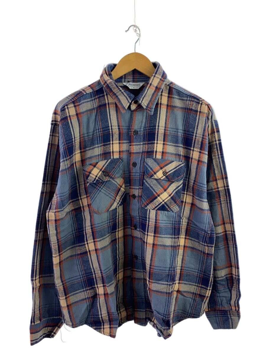 【中古】FIVE BROTHER◆長袖シャツ/XL/コットン/NVY/チェック【メンズウェア】