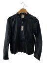 【中古】shama◆シングルライダースジャケット/38/レザー/BLK/SH16S1019【メンズウェア】