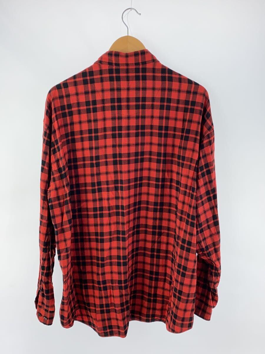 【中古】BALENCIAGA◆長袖シャツ/38/レーヨン/RED/チェック/556899 TDM02【メンズウェア】