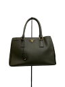 【中古】PRADA◆ハンドバッグ/レザー/KHK/無地【バッグ】
