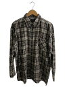 【中古】90s/ldentic/プリントネルシャツ/L/コットン/GRY【メンズウェア】