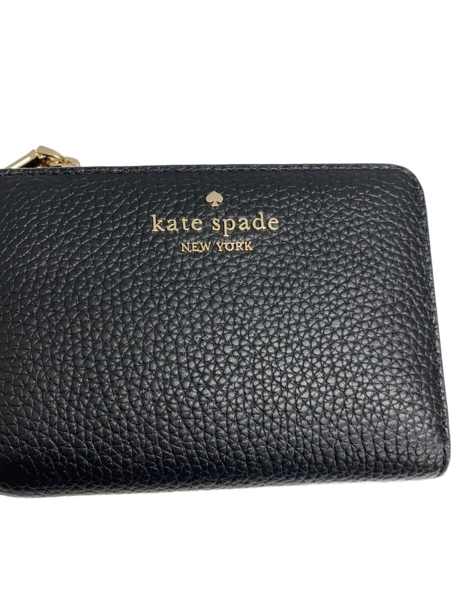 【中古】kate spade new york◆2つ折り財布/レザー/ブラック/レディース/kl842【服...