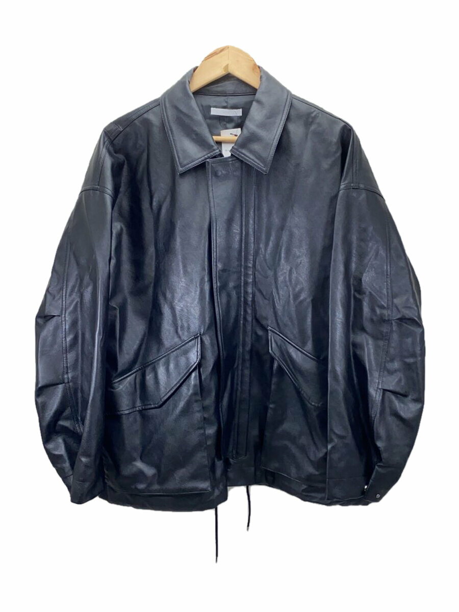 【中古】WYM◆ジャケット/S/フェイクレザー/BLK/無地/WYjk715【メンズウェア】