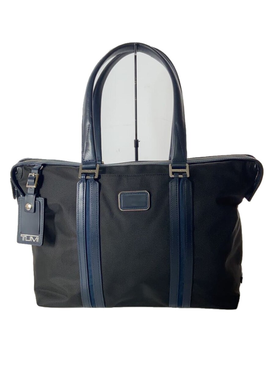 TUMI - 【中古】TUMI◆JARVIS/レザーハンドル/ブリーフケース/ナイロン/BLK/無地【バッグ】