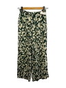【中古】SACRA◆23SS/BILLOW LEAVES PANTS/36/レーヨン/グリーン/総柄/123209113【レディースウェア】