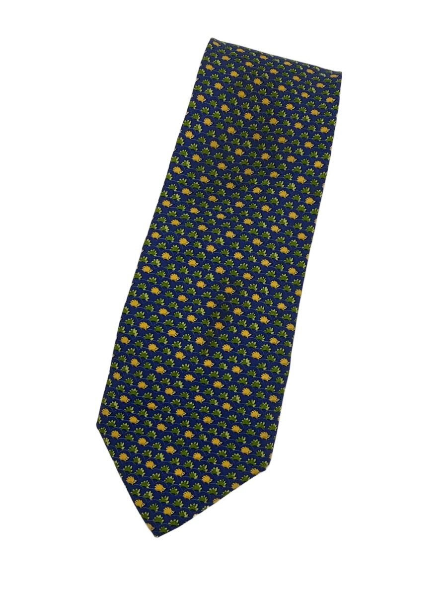 FERRAGAMO - 【中古】Salvatore Ferragamo◆ネクタイ/シルク/NVY/総柄/メンズ【服飾雑貨他】