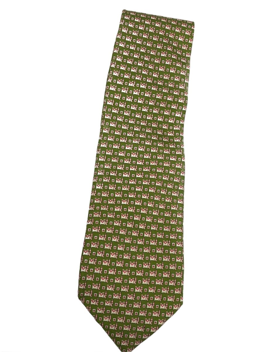 FERRAGAMO - 【中古】Salvatore Ferragamo◆ネクタイ/シルク/KHK/総柄/メンズ【服飾雑貨他】