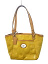 【中古】COACH◆ハンドバッグ/エナメル/イエロー/無地/F20096/シグネチャー/総柄/【バッグ】