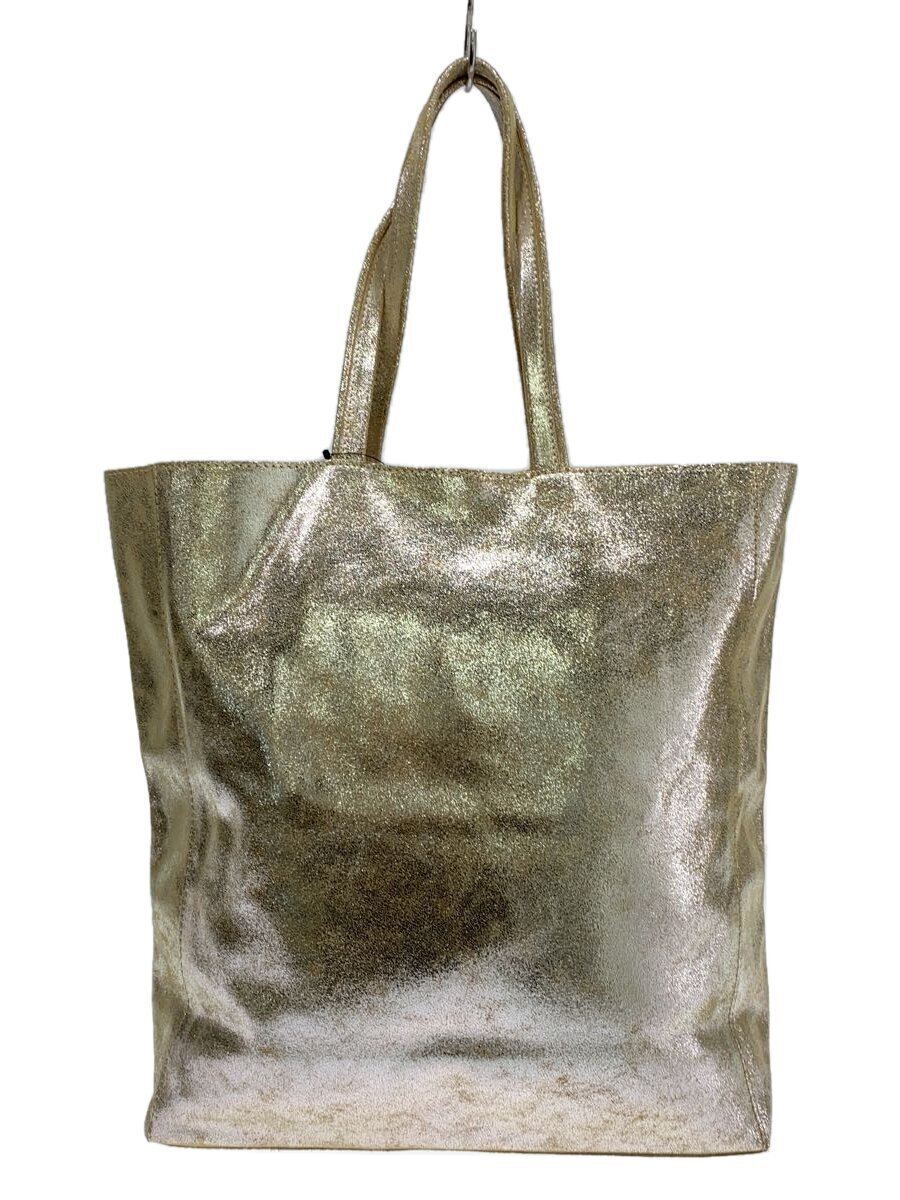 【中古】IENA◆トートバッグ/--/GLD/無地【バッグ】(4.0)