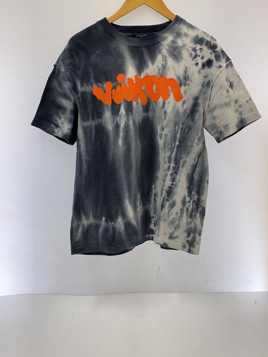LOUIS VUITTON◆22AW/インサイドアウトタイダイロゴプリント/Tシャツ/S/コットン/GRY/RM222 NPL HNY87W//
