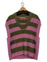 【中古】Kiko Kostadinov◆MERLI TWINSET VEST/ニットベスト(厚手)/48/コットン/PNK/00162024//【メンズウェア】