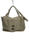 【中古】ZANELLATO◆ショルダーバッグ/レザー/CRM/無地/38228089/シボ革/ポスティーナバッグ/2WAY【バッグ】