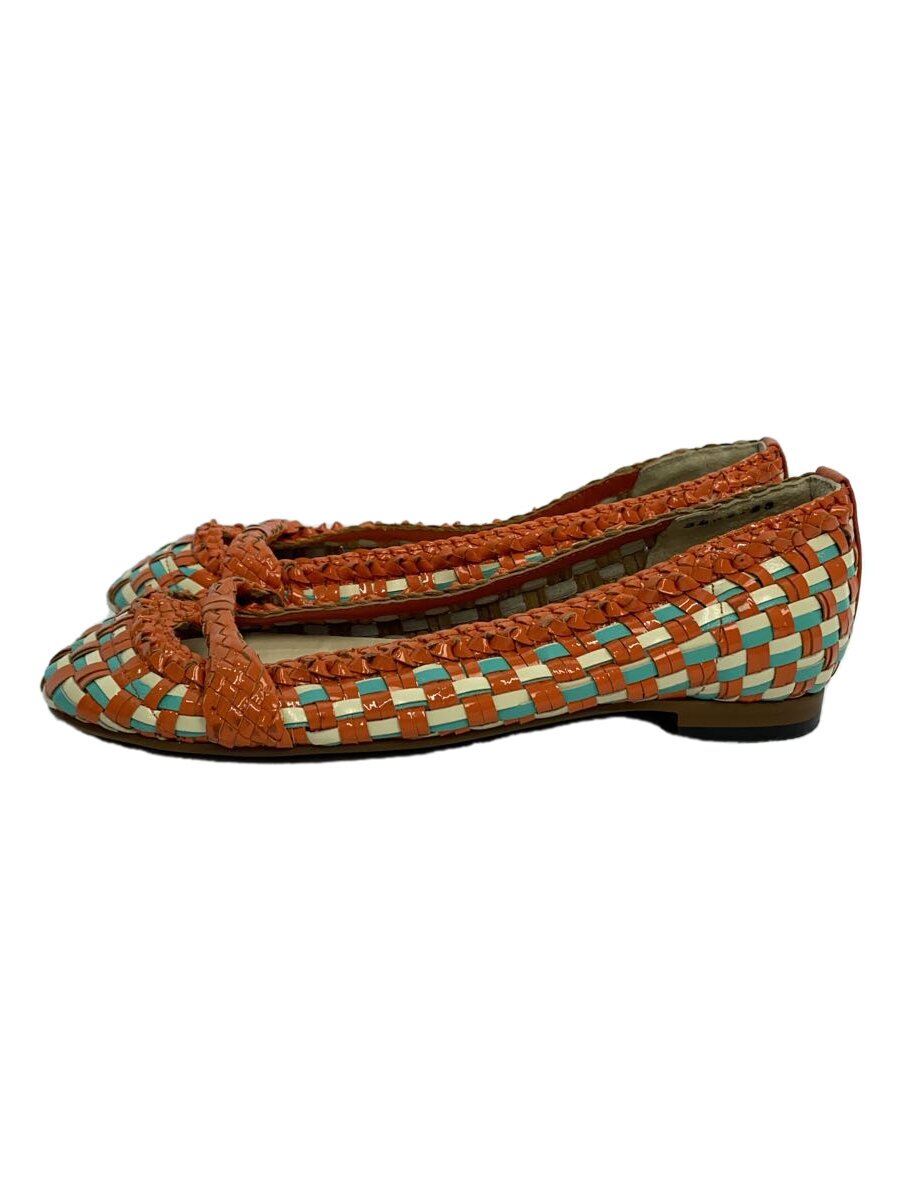 【中古】tsumori chisato walk◆フラットパンプス/23cm/オレンジ/使用感有り/ツモリチサトウォーク【シューズ】