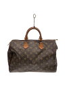【中古】LOUIS VUITTON◆1)スピーディ35_モノグラム・キャンバス_BRW/PVC/BRW【バッグ】