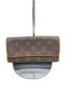 【中古】LOUIS VUITTON◆ポシェット・ツインPM_モノグラム・キャンバス_BRW/PVC/BRW//【バッグ】