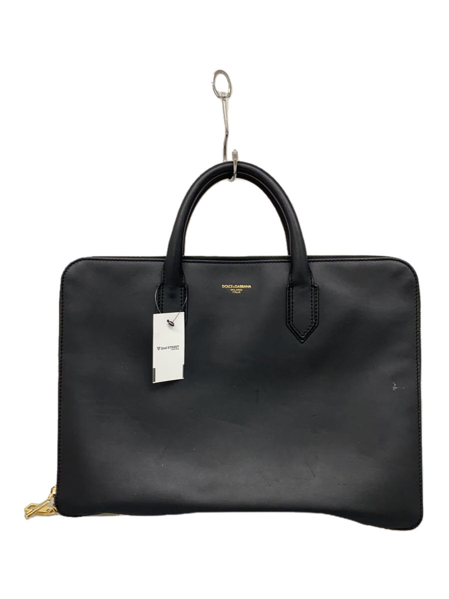 【中古】DOLCE&amp;GABBANA◆トートバッグ/レザー/BLK/無地/bm1710【バッグ】