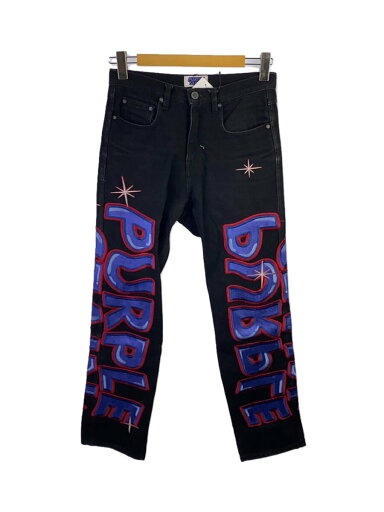 【中古】PURPLESTAIN/ボトム/1/コットン/ブラック/SPRAY LOGO DENIM PANTS【メンズウェア】 【中古】PURPLESTAIN/ボトム/1/コットン/ブラック/SPRAY LOGO DENIM PANTS【メンズウェア】