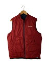【中古】TIGHTBOOTH PRODUCTION◆リバーシブル中綿ナイロンベスト/XL/ナイロン/RED/無地【メンズウェア】