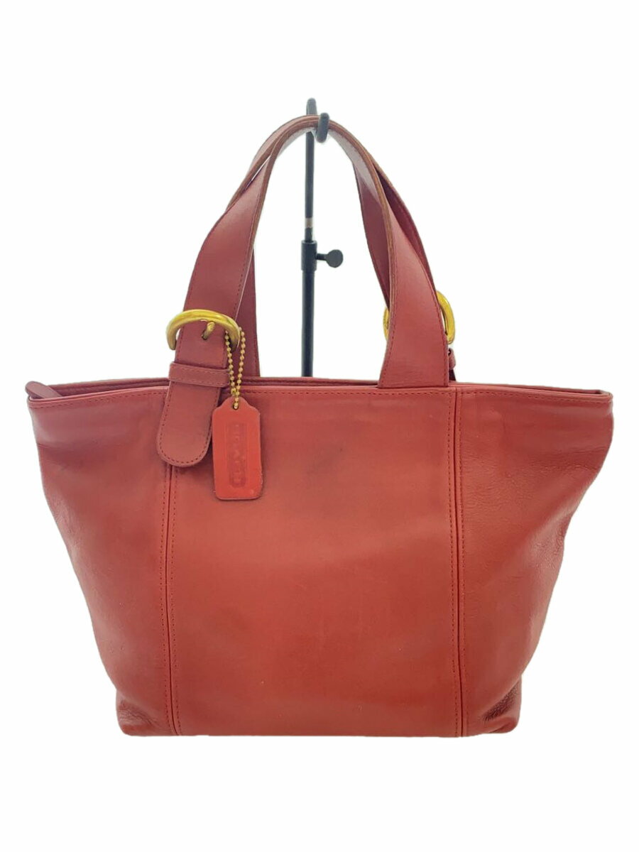 【中古】COACH◆OLD COACH/オールドコーチ/USA製/ハンドバッグ/レザー/レッド/4133【バッグ】
