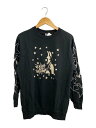 【中古】HYSTERIC GLAMOUR◆長袖カットソー/FREE/コットン/BLK【レディースウェア】