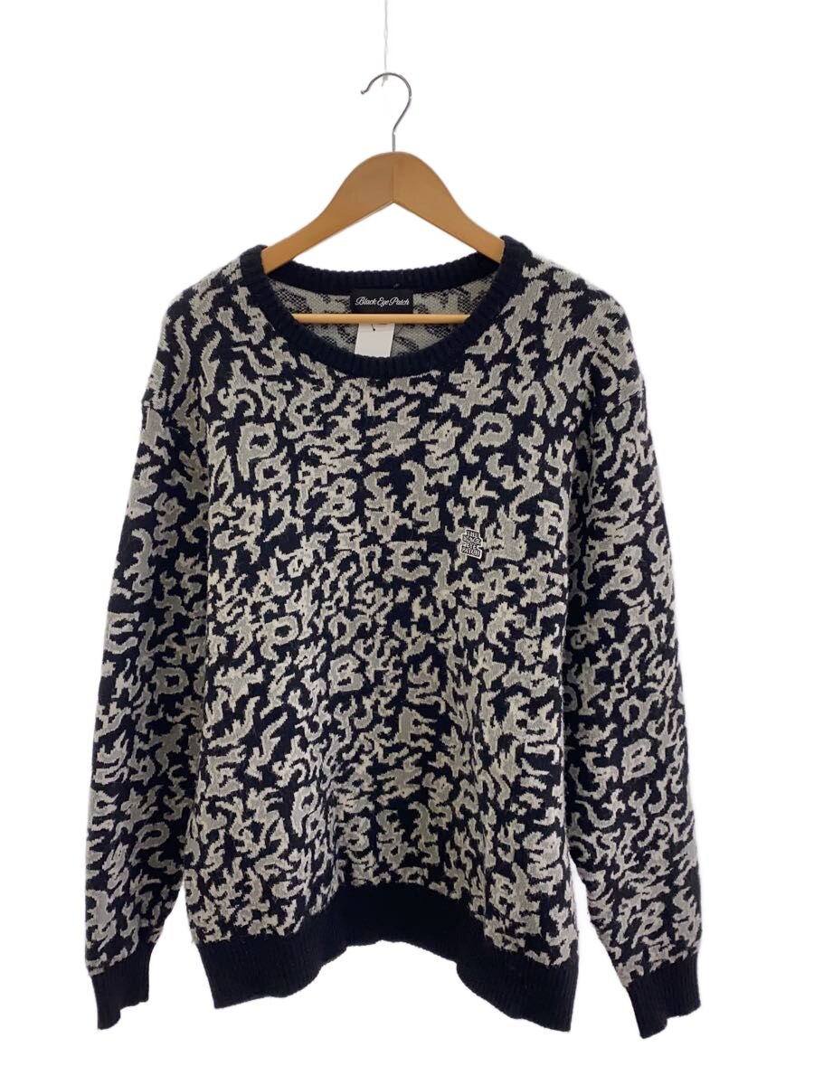 Blackeyepatch◆OG LABEL FLAMES KNIT/ニット・セーター(薄手)/L/アクリル/レオパード