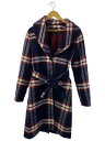 【中古】GUESS◆コート/M/ポリエステル/NVY/チェック/W83L29RATW0【レディースウェア】