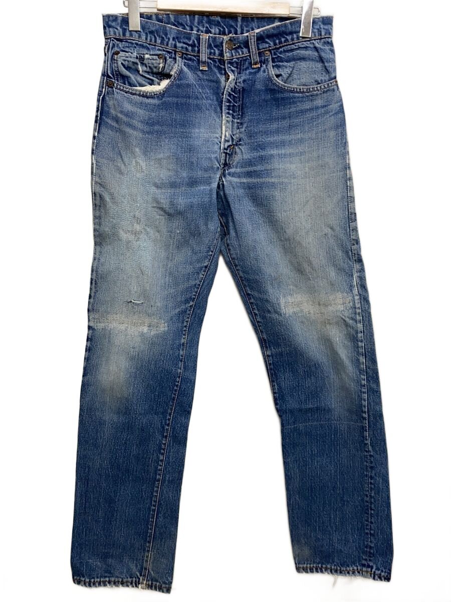 Levi’s◆70s/505/BIGE/デニムパンツ/SCOVILLジップ/膝リペア有