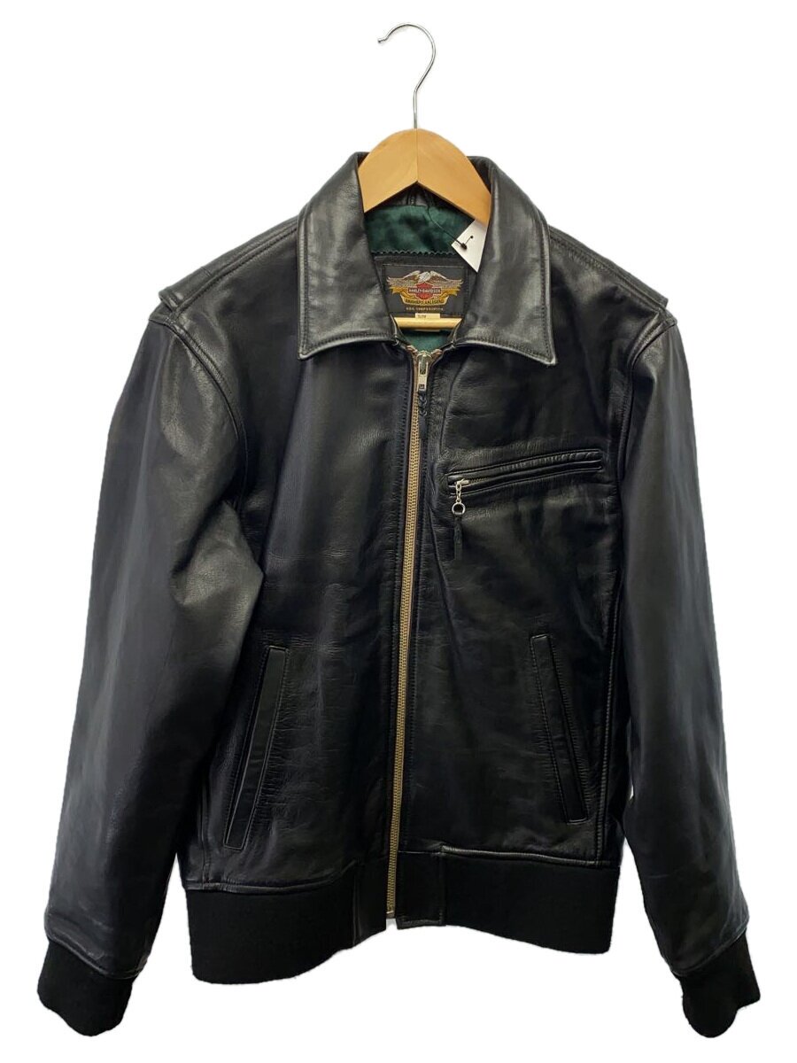 HARLEY DAVIDSON◆LEGENDARY RIDE/バックロゴレザージャケット/L/牛革/ブラック/3000047
