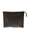 【中古】LOUIS VUITTON◆ポッシュ・トワレット26_モノグラム・キャンバス_BRW/PVC/BRW【バッグ】