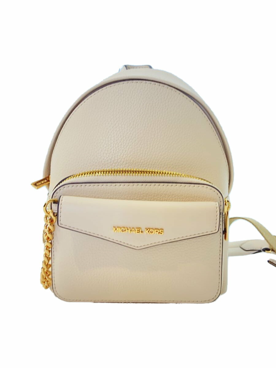 【中古】MICHAEL KORS◆MAISIE/リュック/レザー/WHT/無地【バッグ】