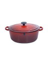 【中古】LE CREUSET◆両手鍋/容量:4.1L/RED【キッチン用品】