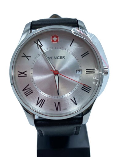 【中古】WENGER◆腕時計/アナログ/レザー/SLV【服飾雑貨他】 【中古】WENGER◆腕時計/アナログ/レザー/SLV【服飾雑貨他】