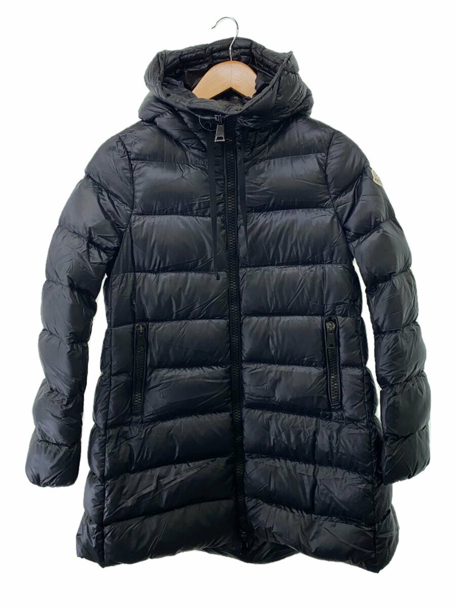 【中古】MONCLER◆ダウンジャケット/0/ポリエステル/BLK/E20934931949/SUYEN/付属品有【レディースウェア】