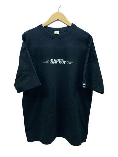 【中古】A Elegantes SAPEur◆GODDESS OF VICTORY/グラフィックプリント/バックロゴ/Tシャツ/XL/コットン/BLK【メンズウェア】 【中古】A Elegantes SAPEur◆GODDESS OF VICTORY/グラフィックプリント/バックロゴ/Tシャツ/XL/コットン/BLK【メンズウェア】