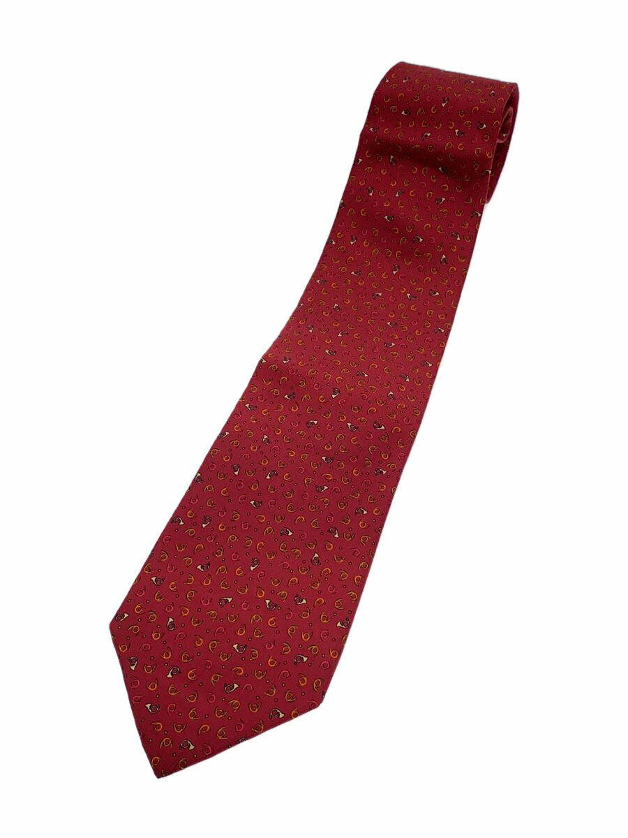 【中古】Salvatore Ferragamo◆サルヴァトーレフェラガモ/ネクタイ/シルク/レッド/メンズ【服飾雑貨他】